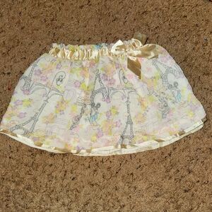 Disney - Minnie Paris Print Skirt with Satin Accents. Size 4T